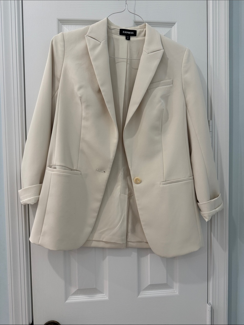 Express Women's Ivory Single-Button Blazer